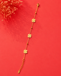 Golden Four-Leaf Clover Charm Bracelet