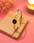 Noir Blossom Gold Cuff Bracelet