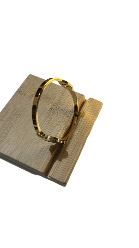 Noir Blossom Gold Cuff Bracelet