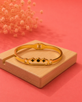 Queen's Celestial Noir Gold-Plated Open Cuff Bracelet