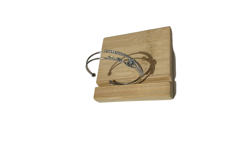 Silver Crystal Duo Open Cuff Bracelet for Women | Elegant Adjustable Bracelet