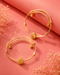 Golden Teardrop Charm Bangles