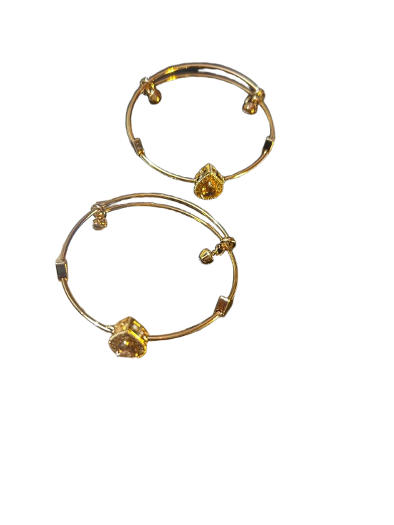 Golden Teardrop Charm Bangles