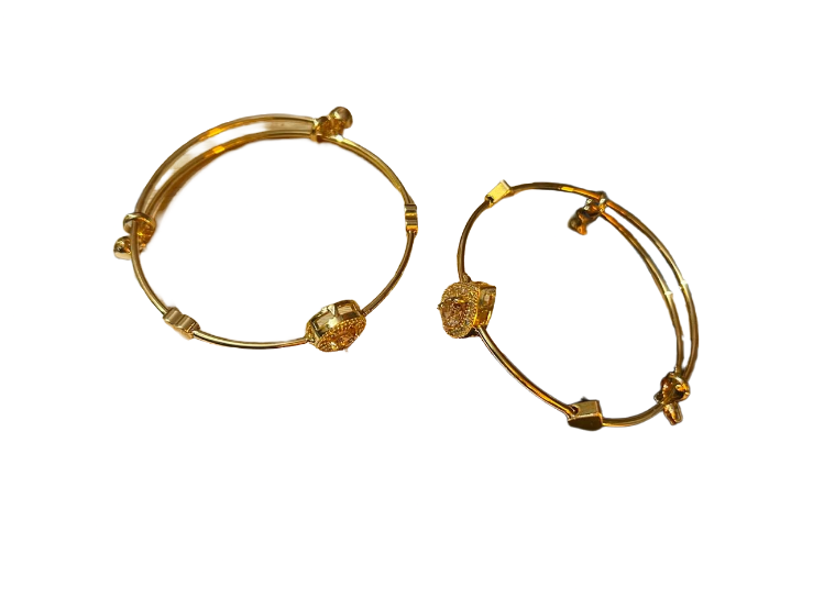 Golden Teardrop Charm Bangles