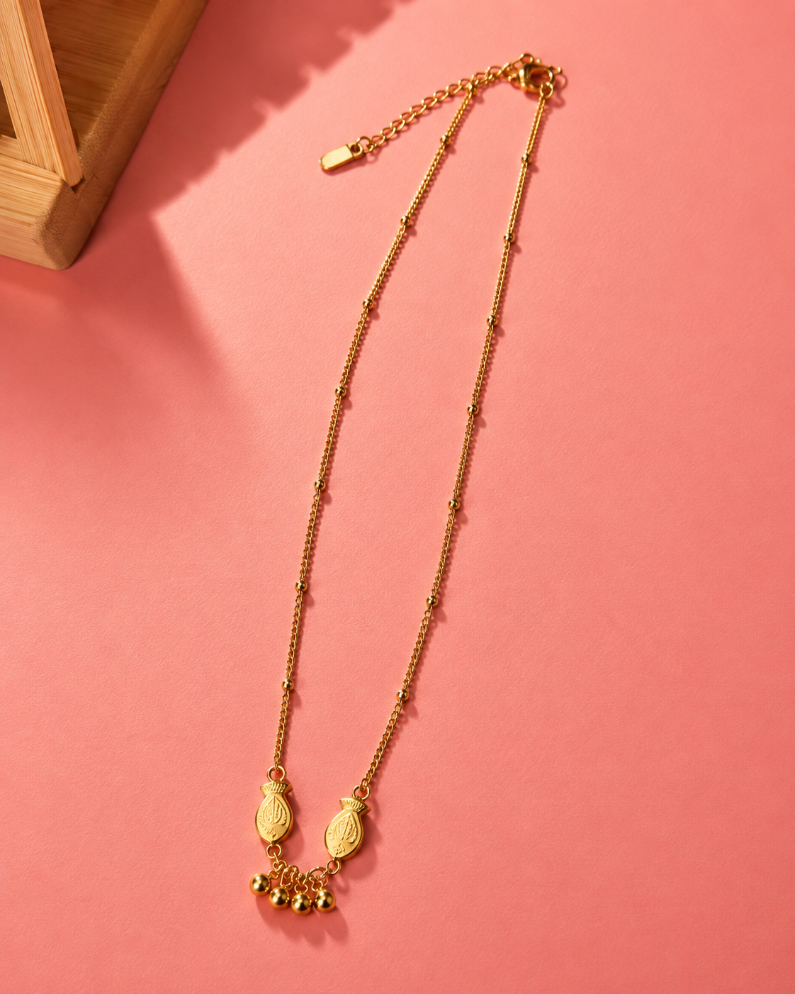 Gold Traditional Charm Pendant Necklace for Women