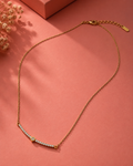 Minimal Crystal Bar Pendant Necklace for Women