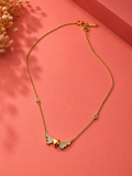 Gold Angel Wing Heart Pendant Necklace for Women