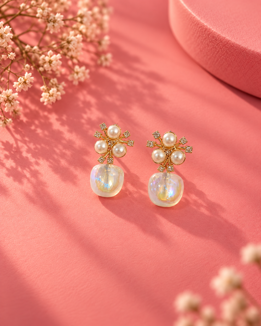 Pearl Bloom Iridescent Drop Earrings