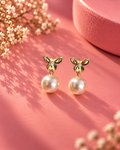 Butterfly Pearl Drop Earrings – Golden Elegance