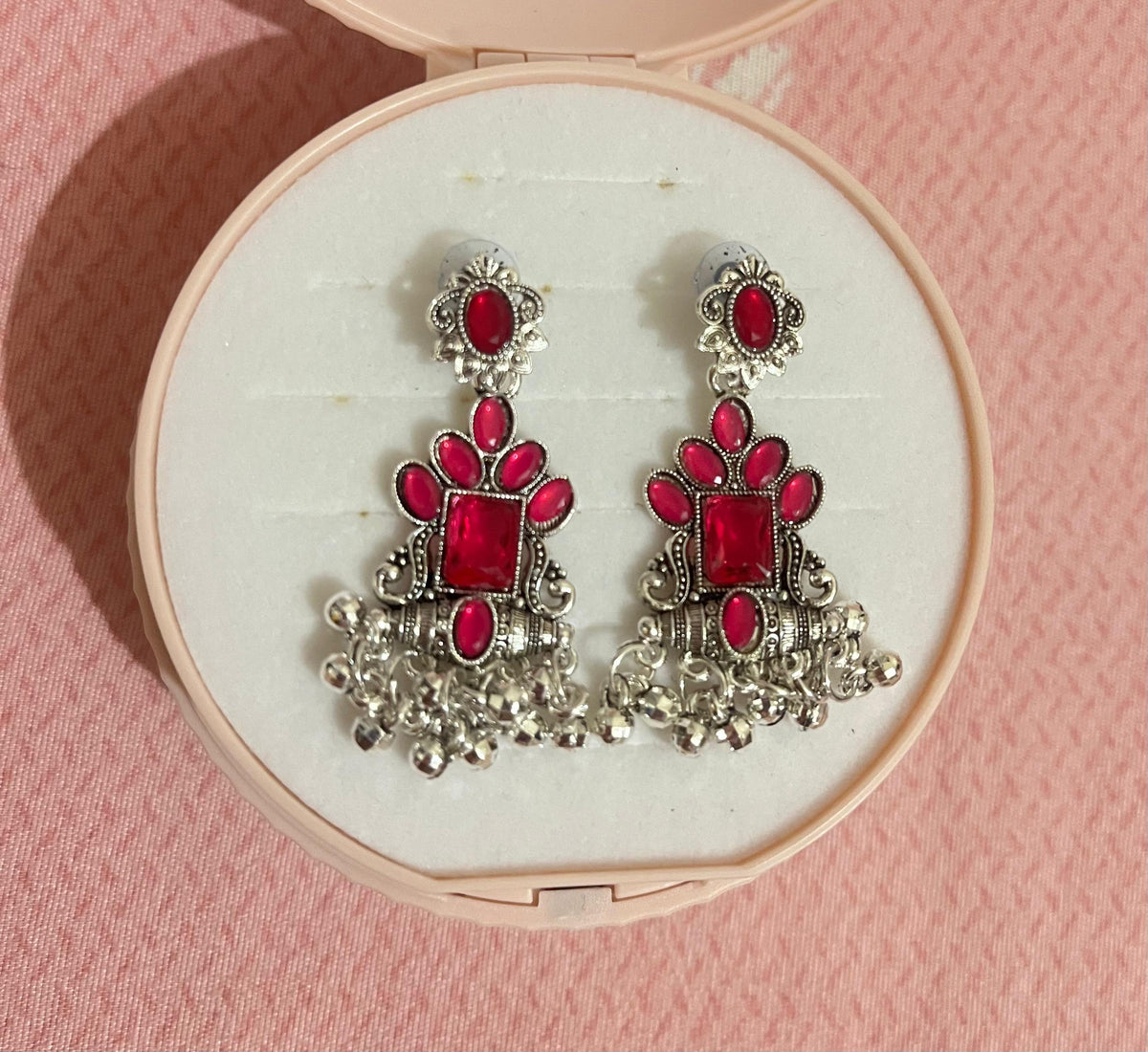Ruby Royale Antique Chandelier Earrings