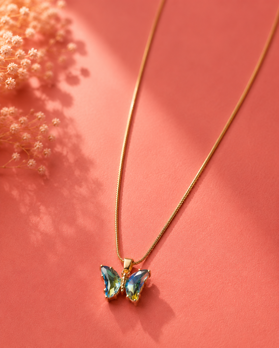 Aurora Butterfly Pendant Necklace