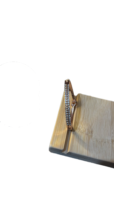 Sparkling Rose Gold Crystal Hinged Bangle Bracelet