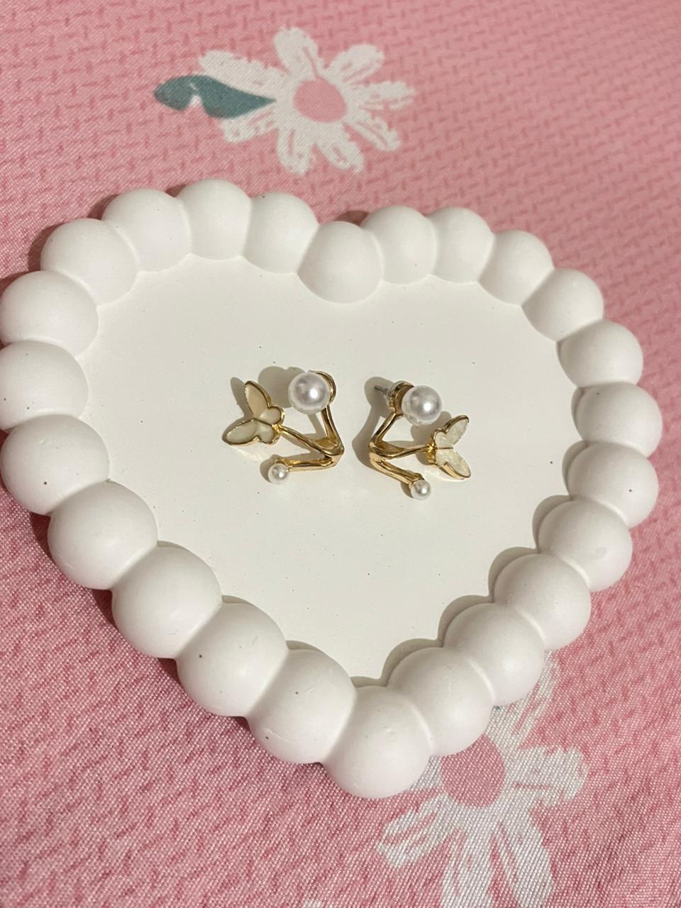 Pearl Butterfly Bloom Stud Earrings