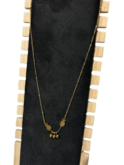 Gold Traditional Charm Pendant Necklace for Women