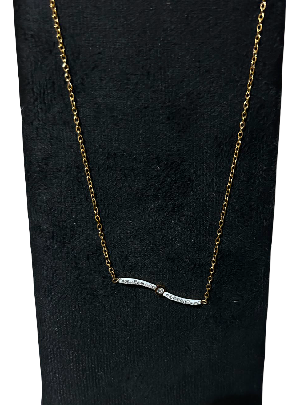 Minimal Crystal Bar Pendant Necklace for Women