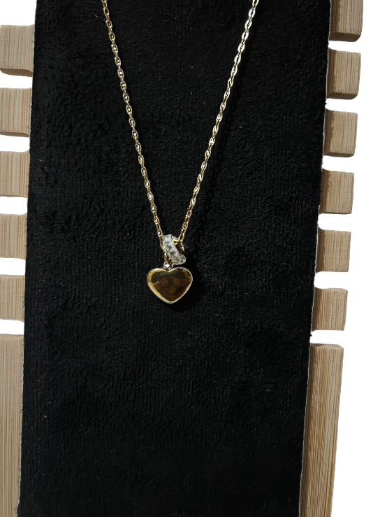 Minimalist Gold Heart Drop Necklace for Women
