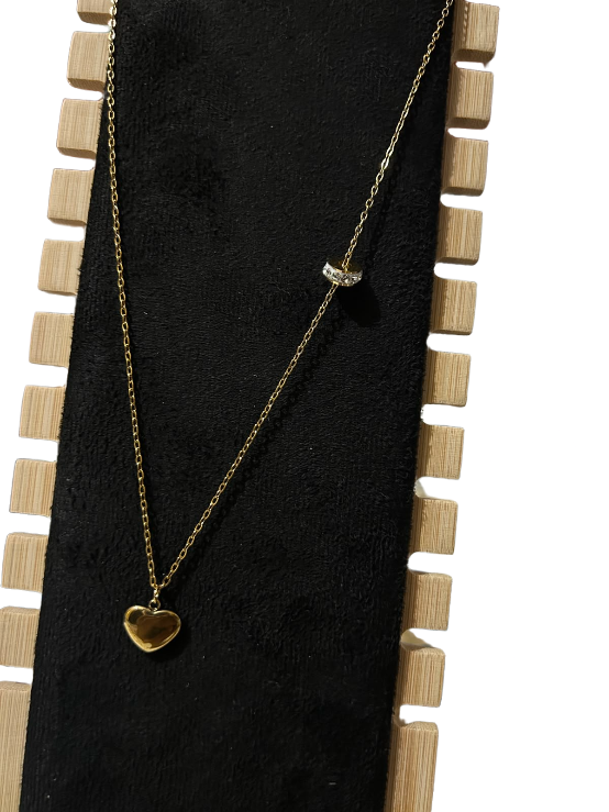 Minimalist Gold Heart Drop Necklace for Women