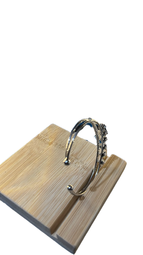 Crystal Radiance Dual Band Open Cuff Bracelet