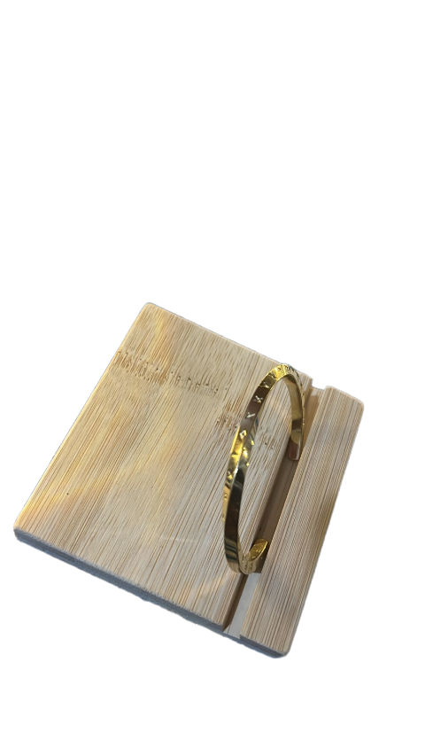Roman Numeral Gold Classic Bangle Bracelet