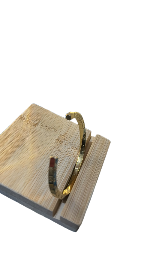 Roman Numeral Gold Classic Bangle Bracelet