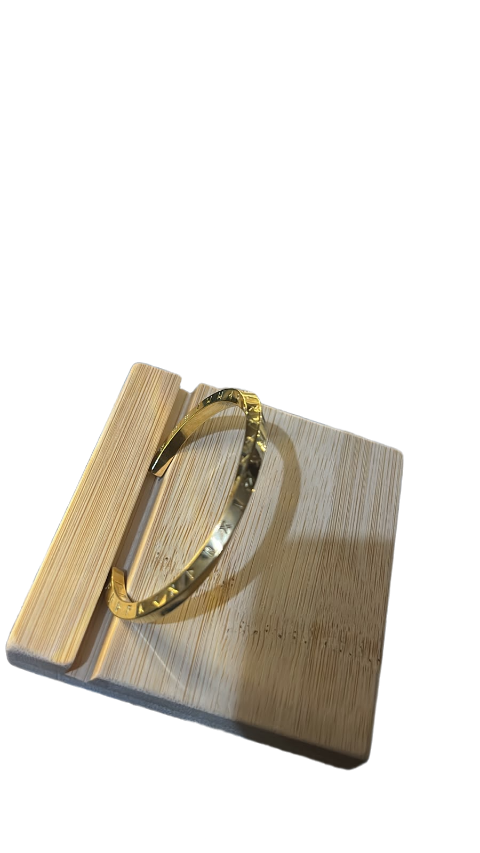 Roman Numeral Gold Classic Bangle Bracelet